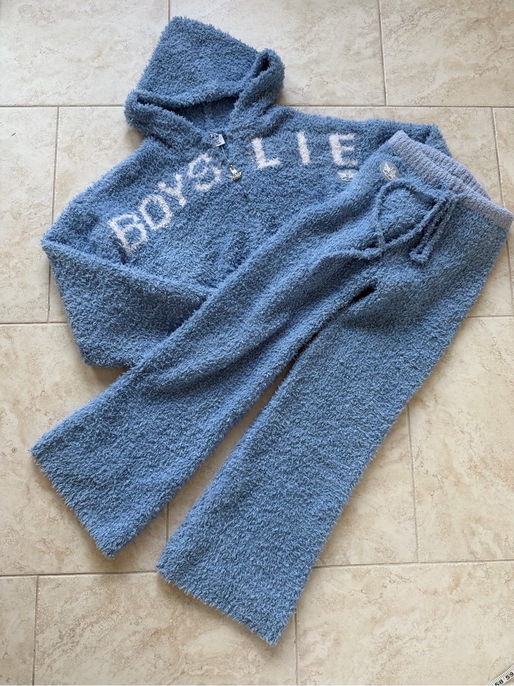 BOYS LIE Fuzzy Bodhi Zip Up Set Sweatpant Hoodie